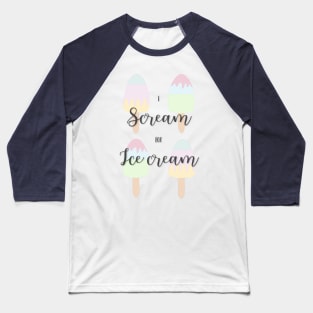 Cool Summer Print With Ice Cream Illustration And Typography Baseball T-Shirt